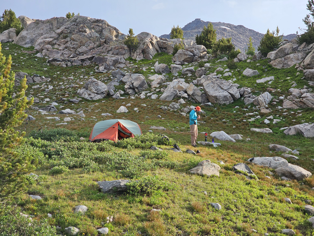 Picture of tent near lake