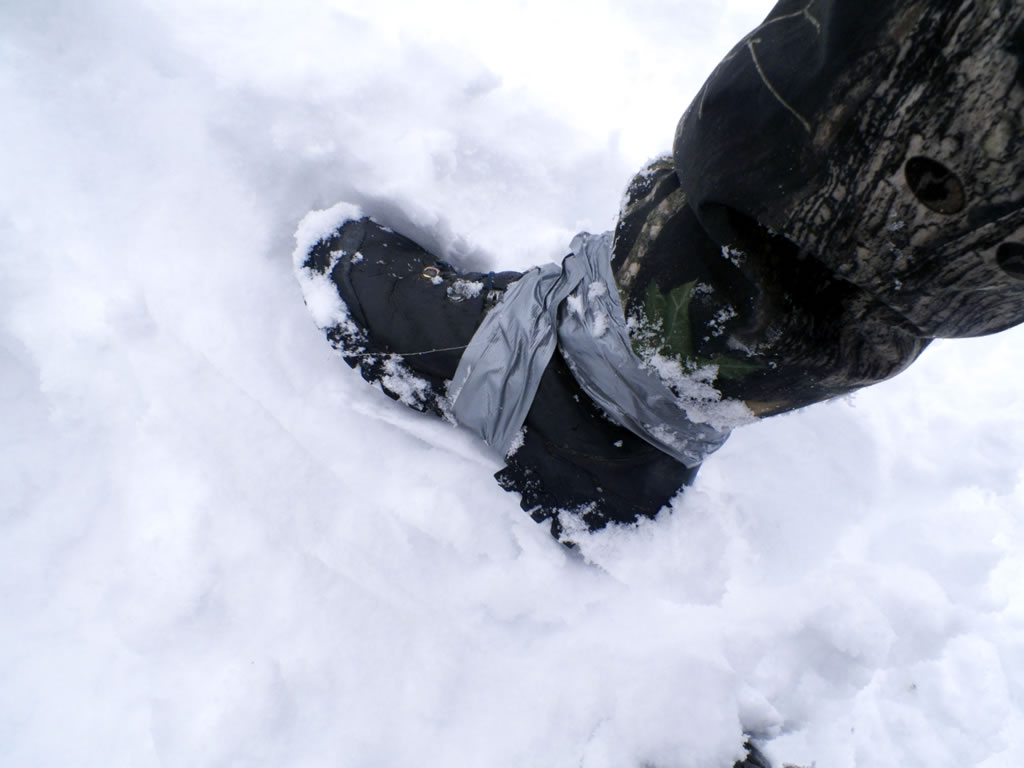 Duct tape snow gaitors