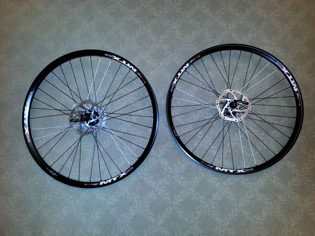 heavy duty 36h 29er wheels. Sun Ringle MTX 33 36h rims, Shimano XT 36h hubs