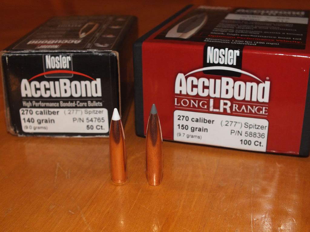 270 Caliber 150 Gr. Accubond Long Range and 140 Gr. Accubond