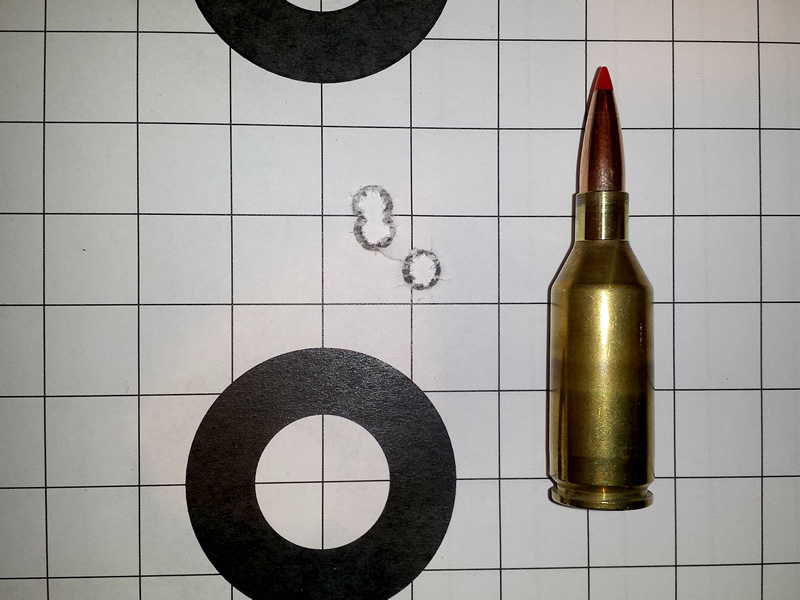 3 shot group of 243 WSSM 105 A-Max