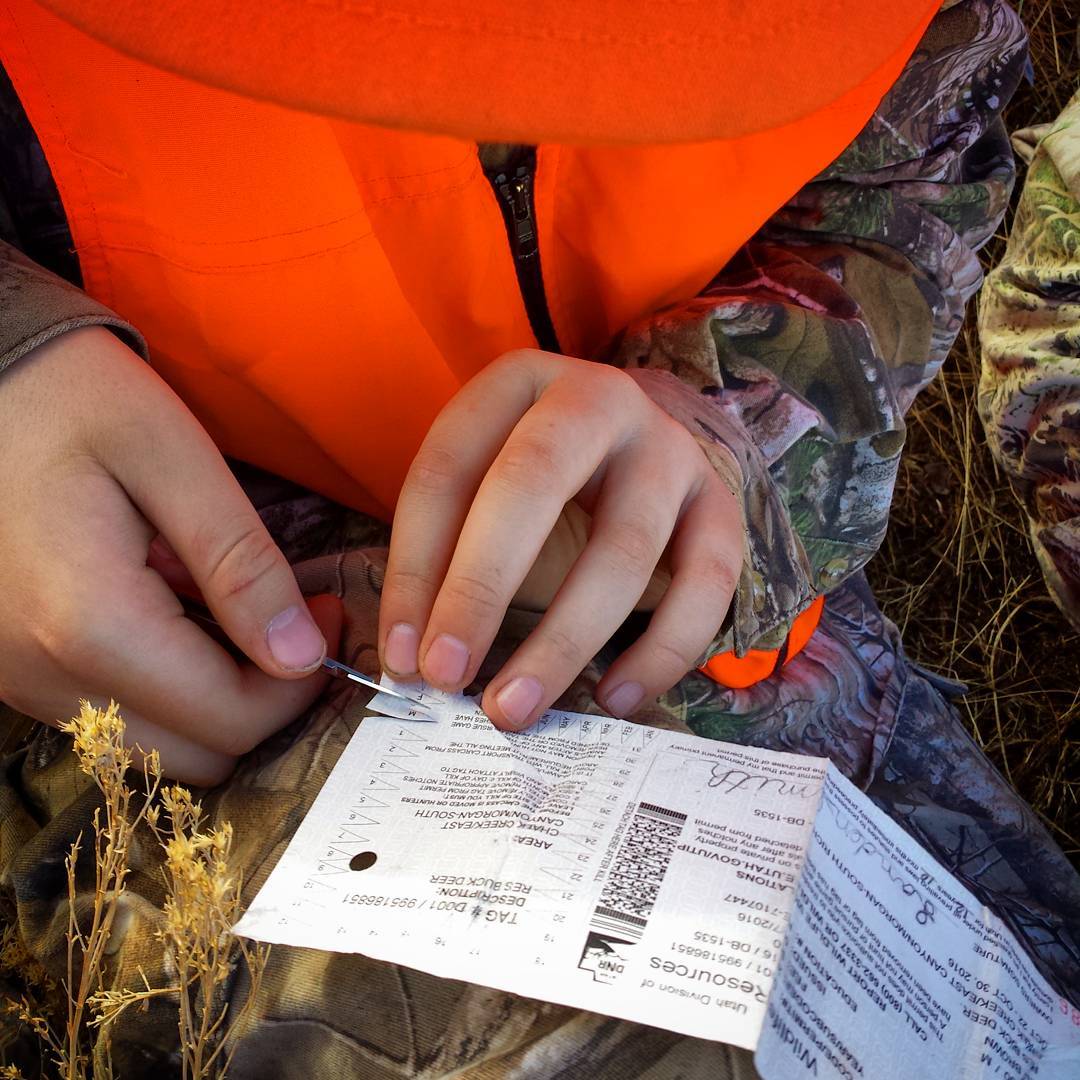 Landen notching his first tag.