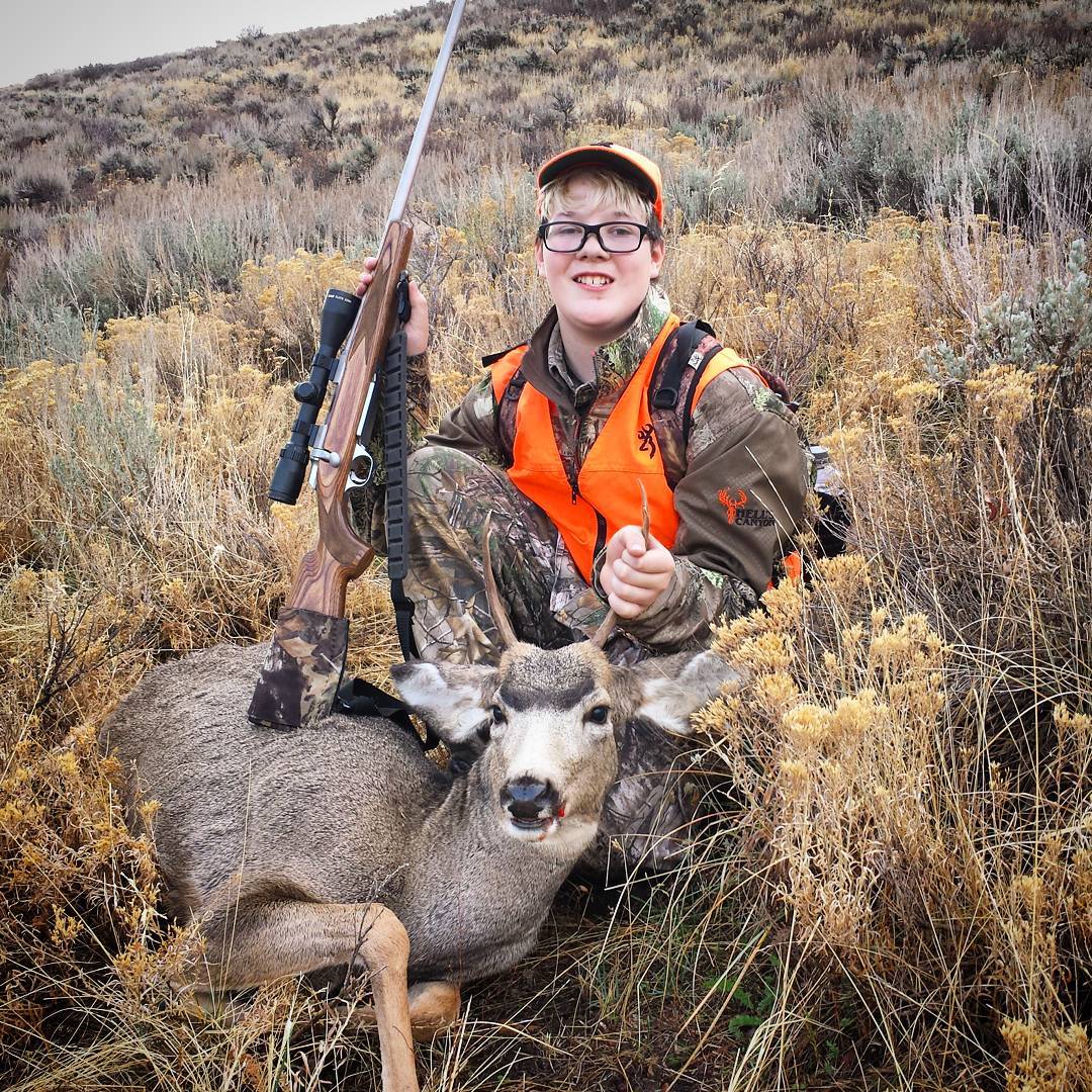 Landen's first mule deer.