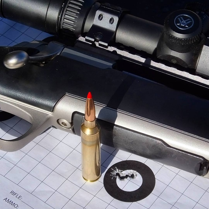 28 Nosler 3 shot group with X-Bolt rifle