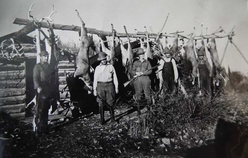 Smith Cabins with rack of deer - Durst Mountain CWMU