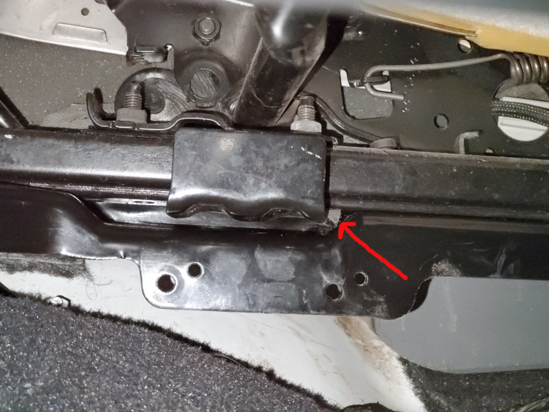 Stock JK driver seat brackets mounted one inch farther back.