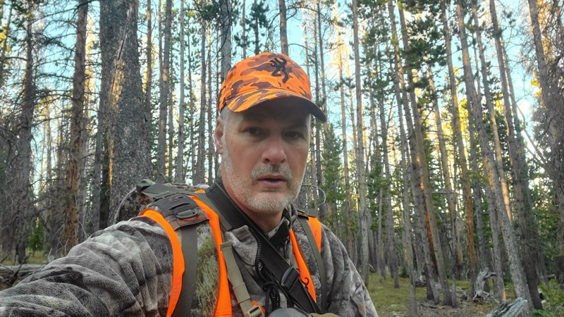 Wearing blaze orage while archery elk hunting in Uinta mountains.