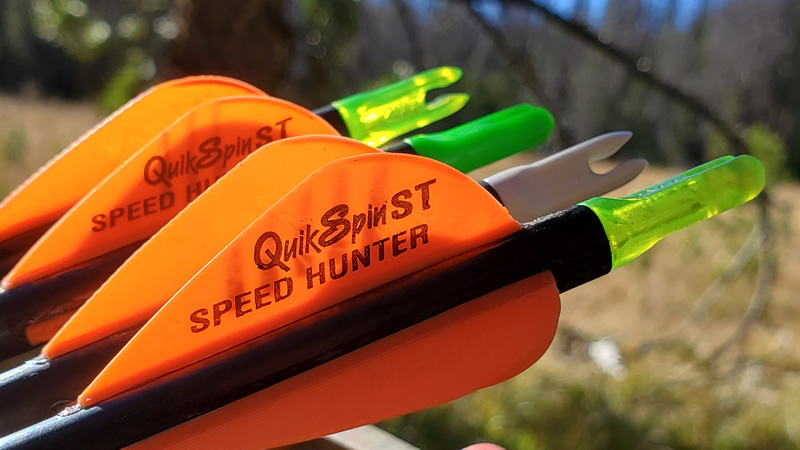 My QuikSpin vanes on my series 22 arrow shafts archery elk hunting in Uinta mountains.