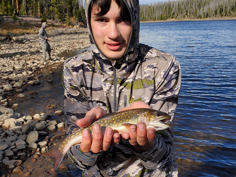 Kaden with tenkara caught Brook Trout.