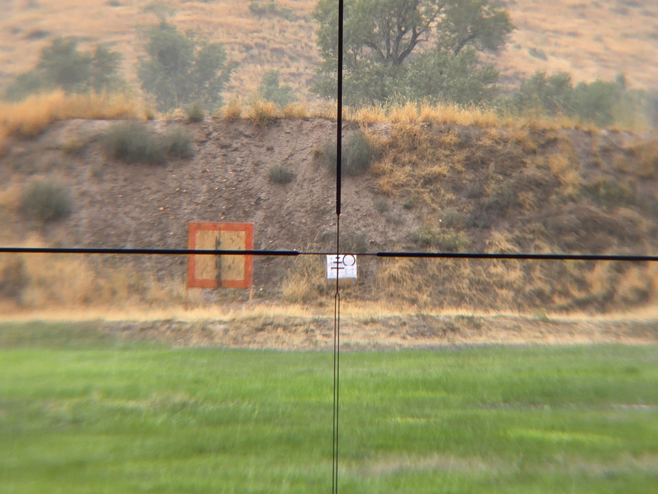 Western Optic 1x MuzzlePro Scope reticle on a 100 yard target